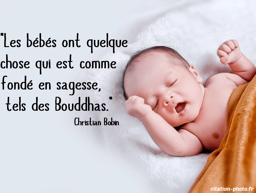 citation Les bébés ont quelque chose qui est comme fondé en sagesse, tels des Bouddhas  