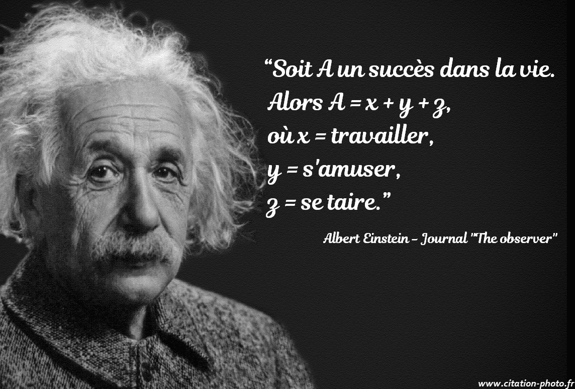 succes dans la vie. Einstein
